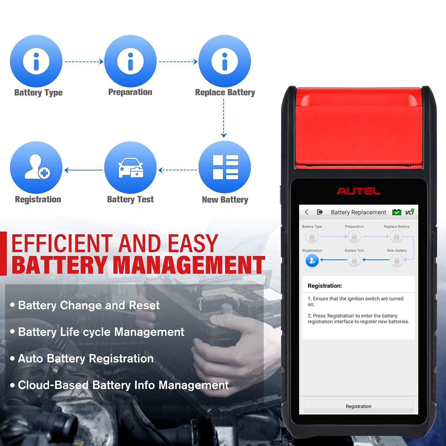 Autel Battery Tester MaxiBAS BT608 W485