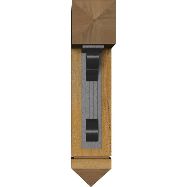 4x22W x 15 1/2x22D x 18x22H Fleur De Lis Arts & Crafts Ironcrest Rough Sawn Bracket, Western Red Cedar H3503