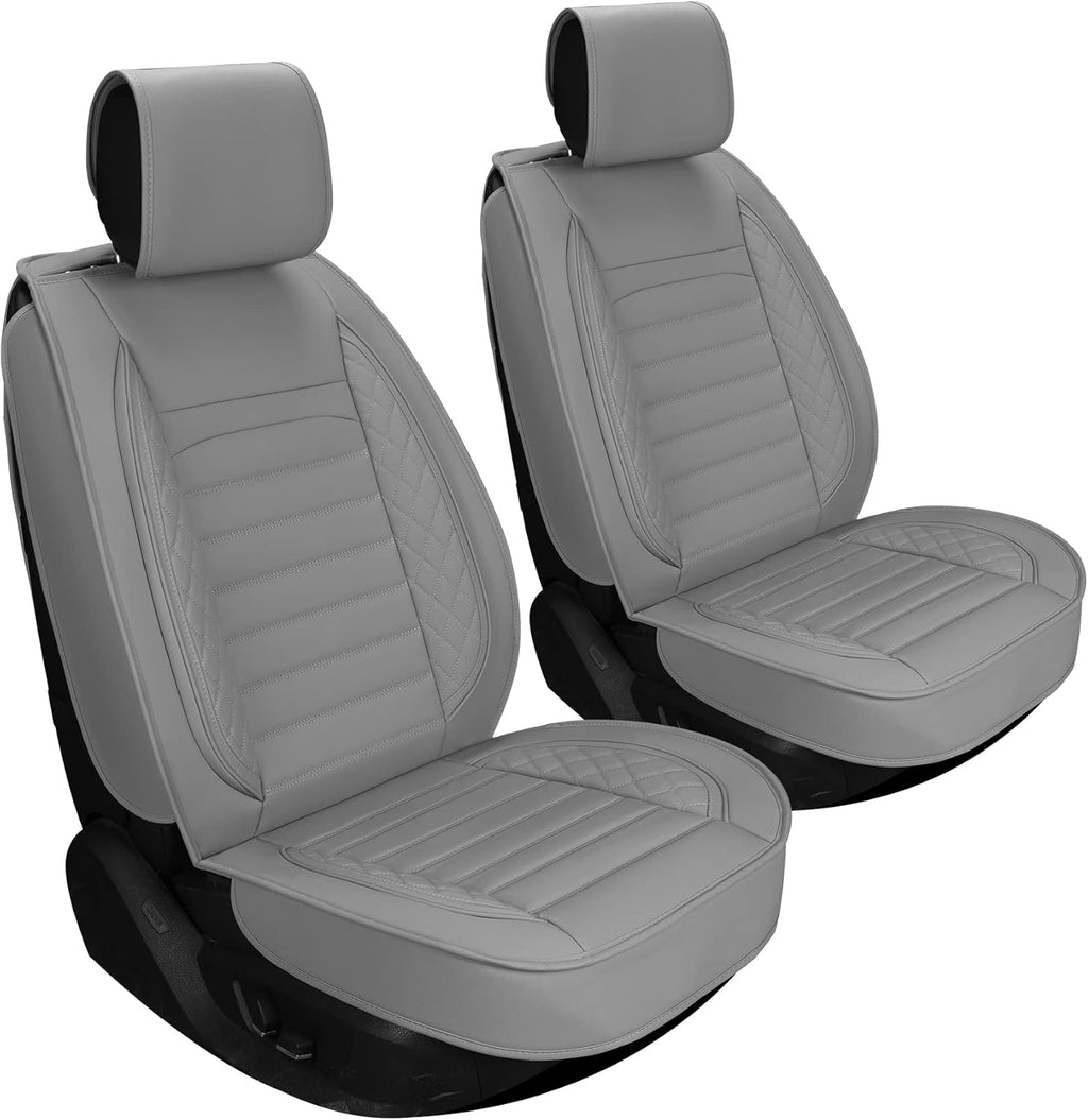 Black Leather Non-Slip Car Seat Covers Full Set X4460