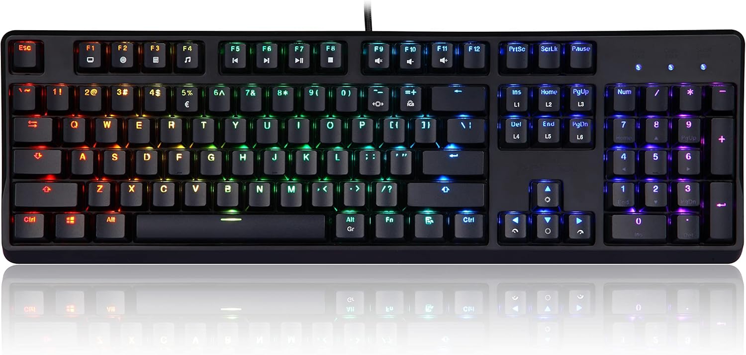Mechanical Gaming Keyboard with RGB Backlighting and Brown Switches K123