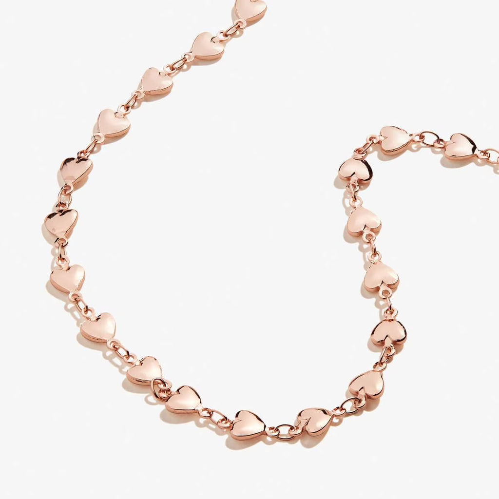 Rose Gold Heart Beaded Adjustable Necklace I7050