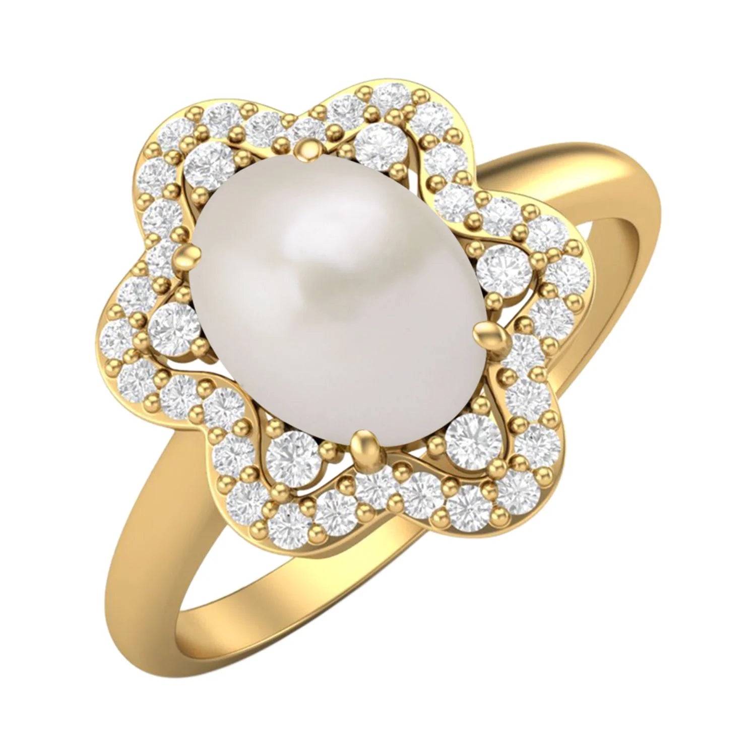 10K Gold Oval Pearl Ring K69390