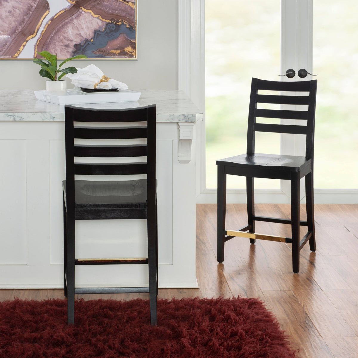 White Counter Stool Set of Two G410