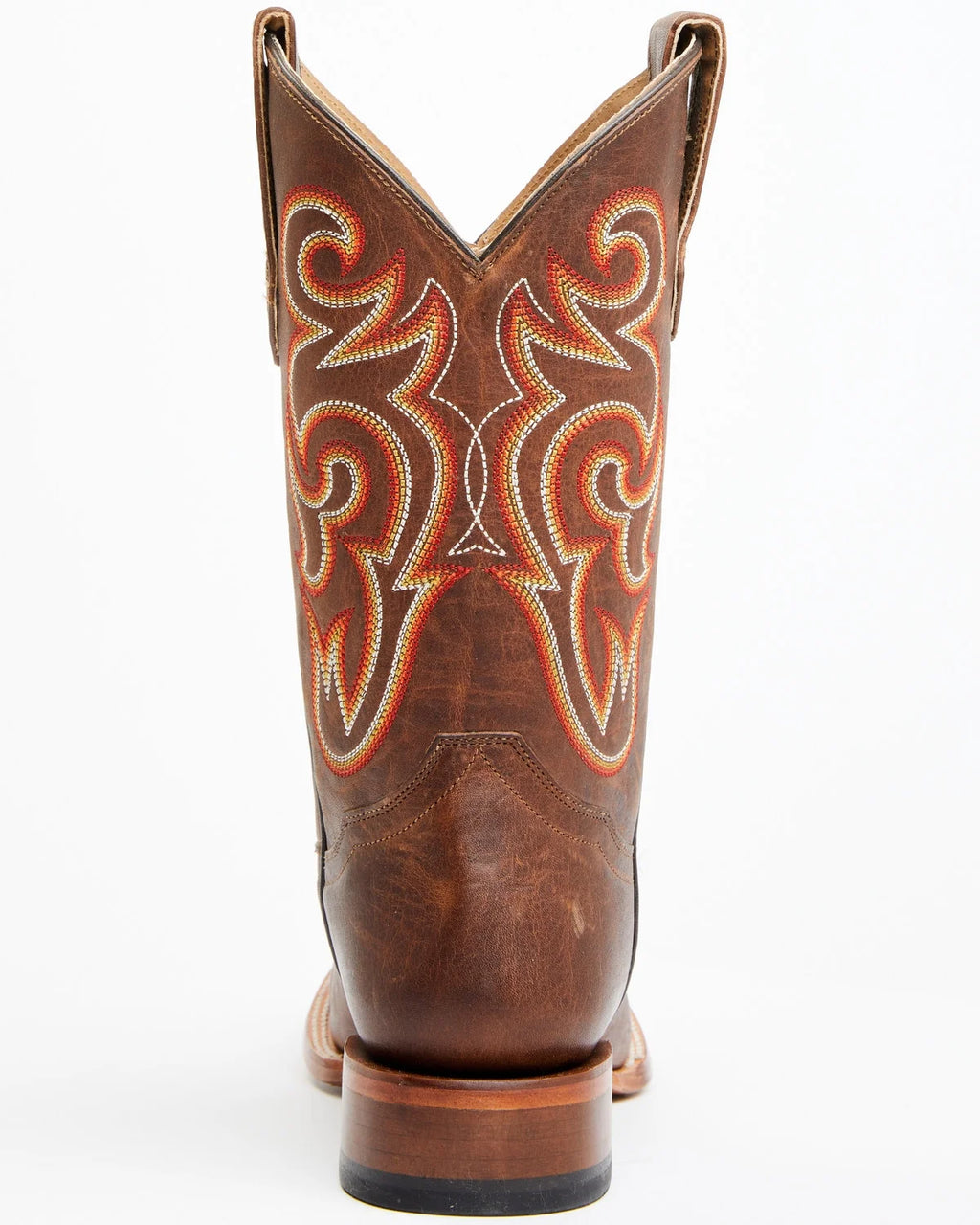 Brown Broad Square Toe Western Boot Q440846