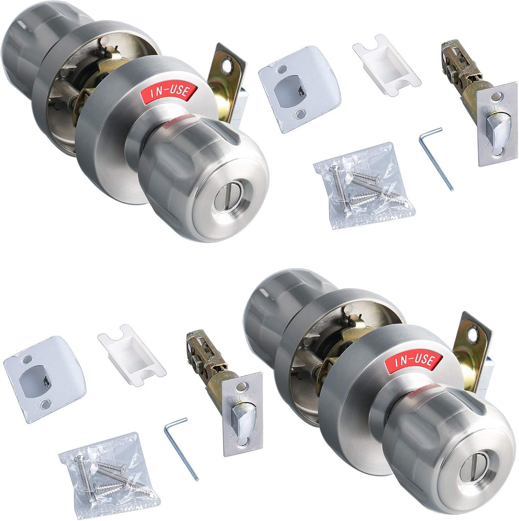 Bathroom Privacy Door Knob Lock with Large Indicator, Thumbturn Lock (1pk) Y741064