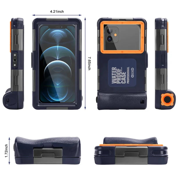 Waterproof Protective Case for Phones Up to 6.9 Inch with Lanyard X74412