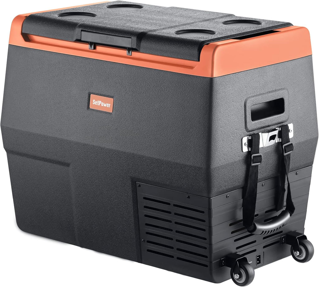 Portable Fridge Freezer with Wheels, 12-volt Compressor Cooler, Single Zone E621