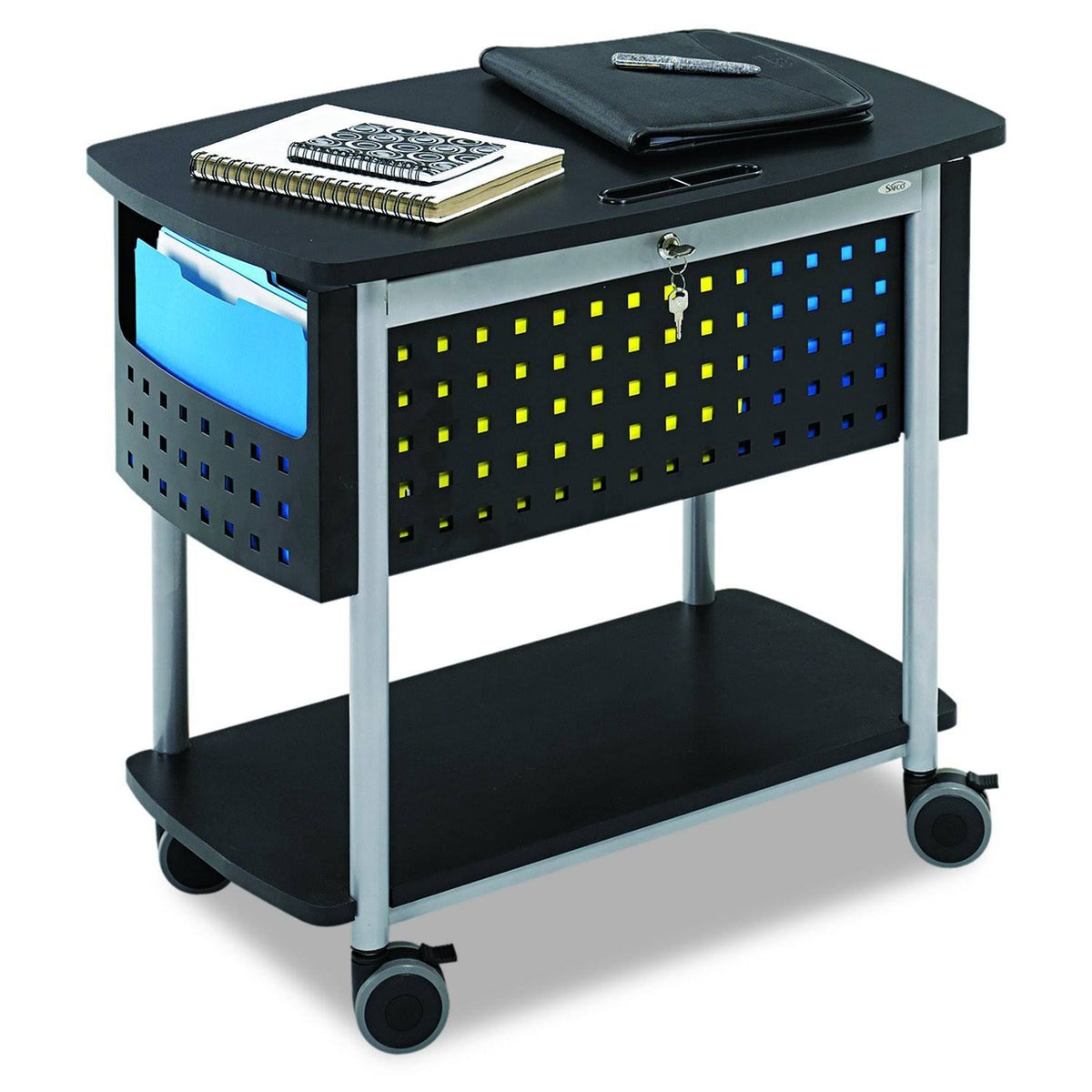 Black Mobile File with Work Surface N732