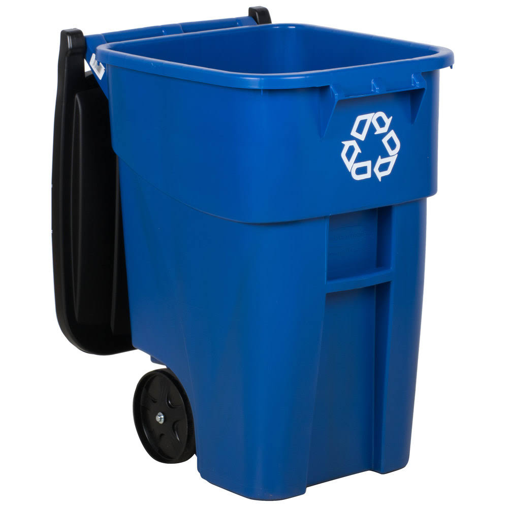 Blue 50 Gallon Recycling Rollout Container with Lid B569088