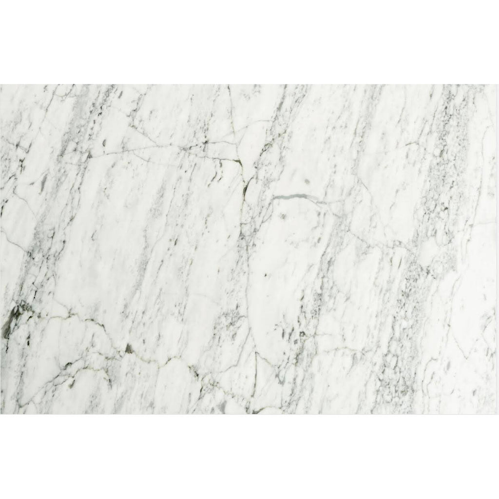 White Marble Side Table with Walnut Legs M615