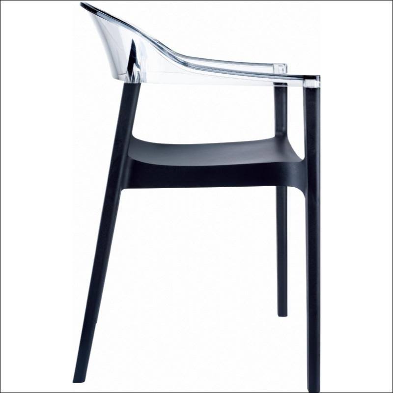 Black Transparent Dining Chair, Set of 4 Y411