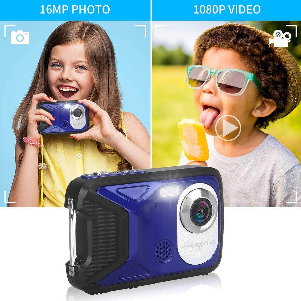 Blue 16MP 1080P Waterproof Digital Camera D1222