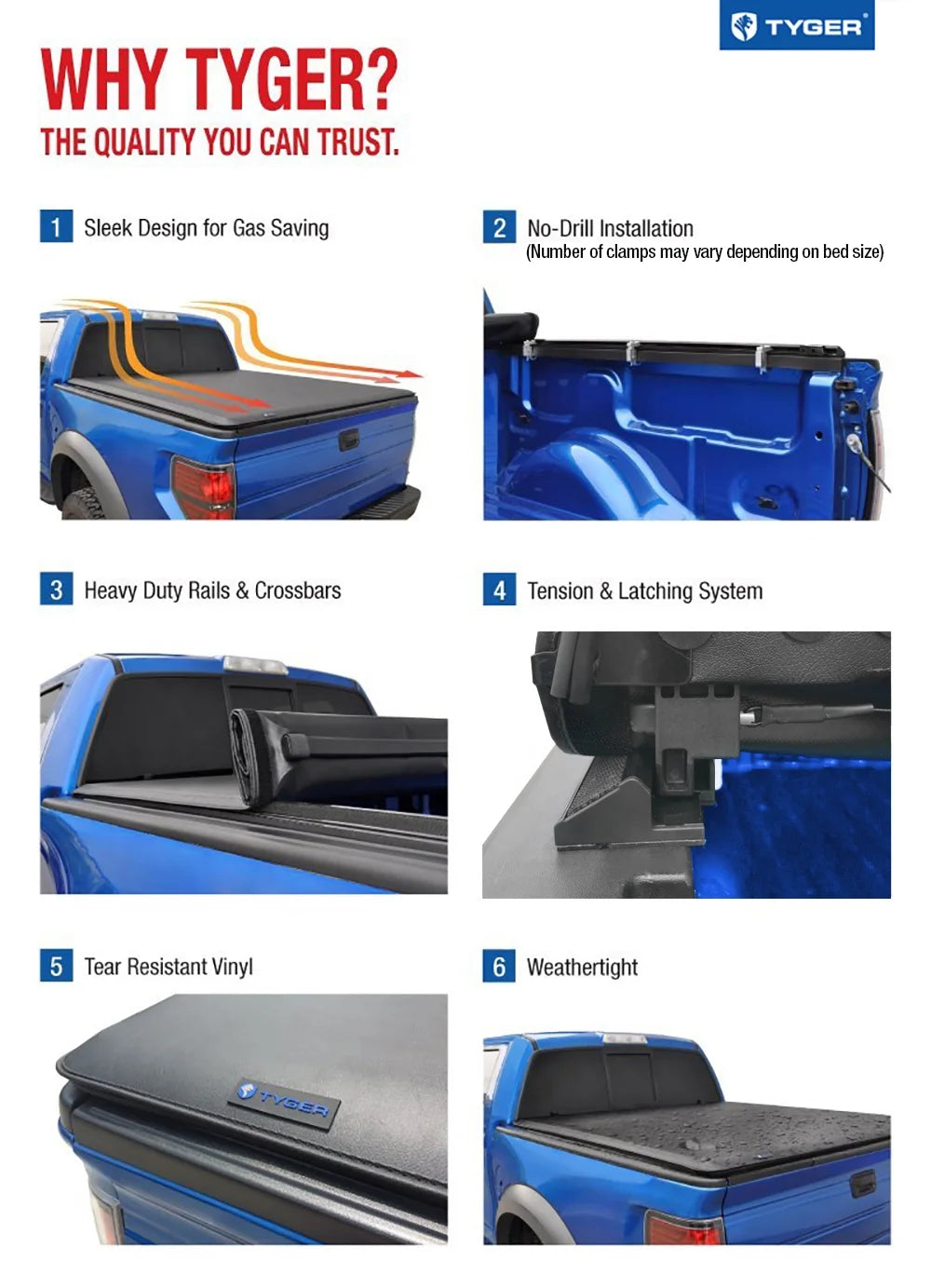 Soft Roll-up Truck Bed Tonneau Cover Vinyl Q975
