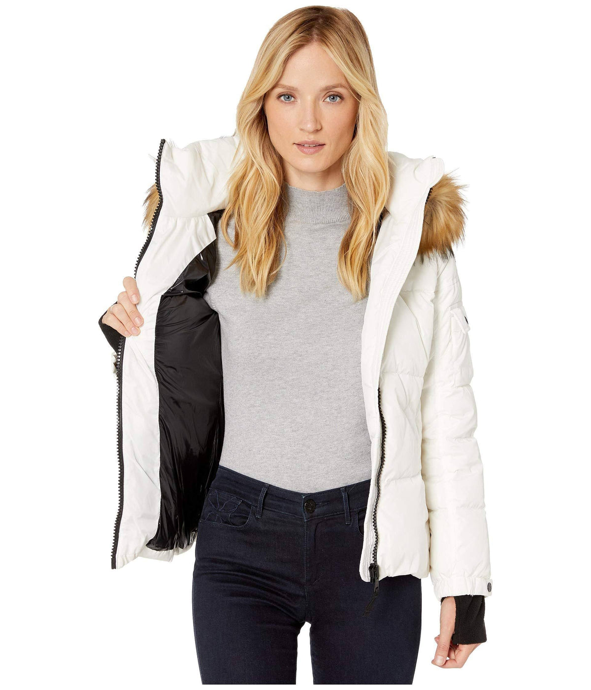 Matte Faux Fur White/Natural Large I7526