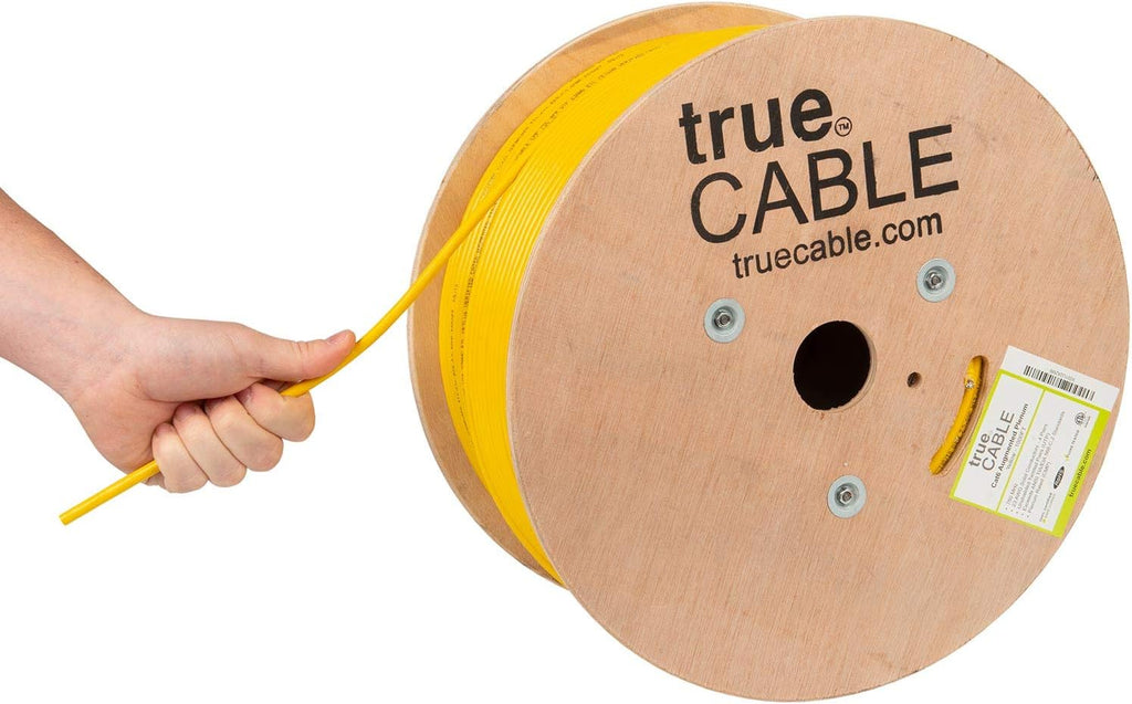 1000ft Yellow 23AWG 4 Pair Solid Bare Copper Bulk Ethernet Cable W32116