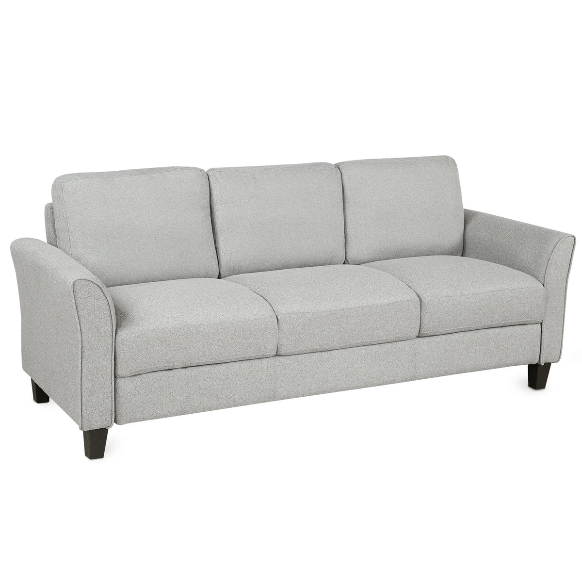 Light Gray 3-Seat Linen Fabric Sofa U125