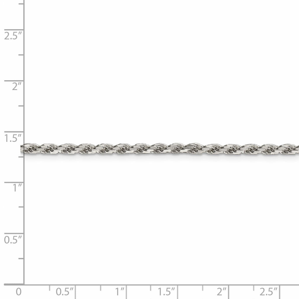 Sterling Silver Diamond-Cut Rope Chain Necklace 16 Inch T403363