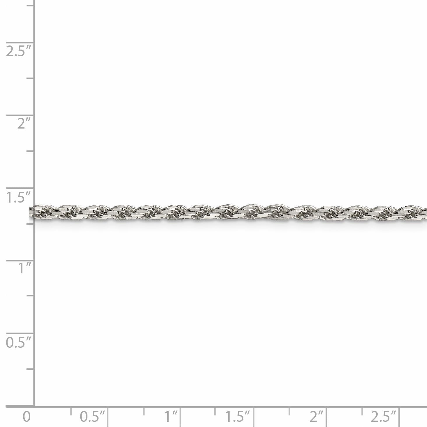 Sterling Silver Diamond-Cut Rope Chain Necklace 16 Inch T403363