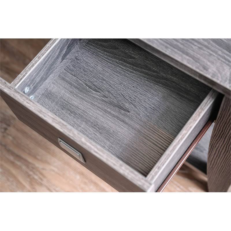 Gray 1-Drawer Wood End Table N109310
