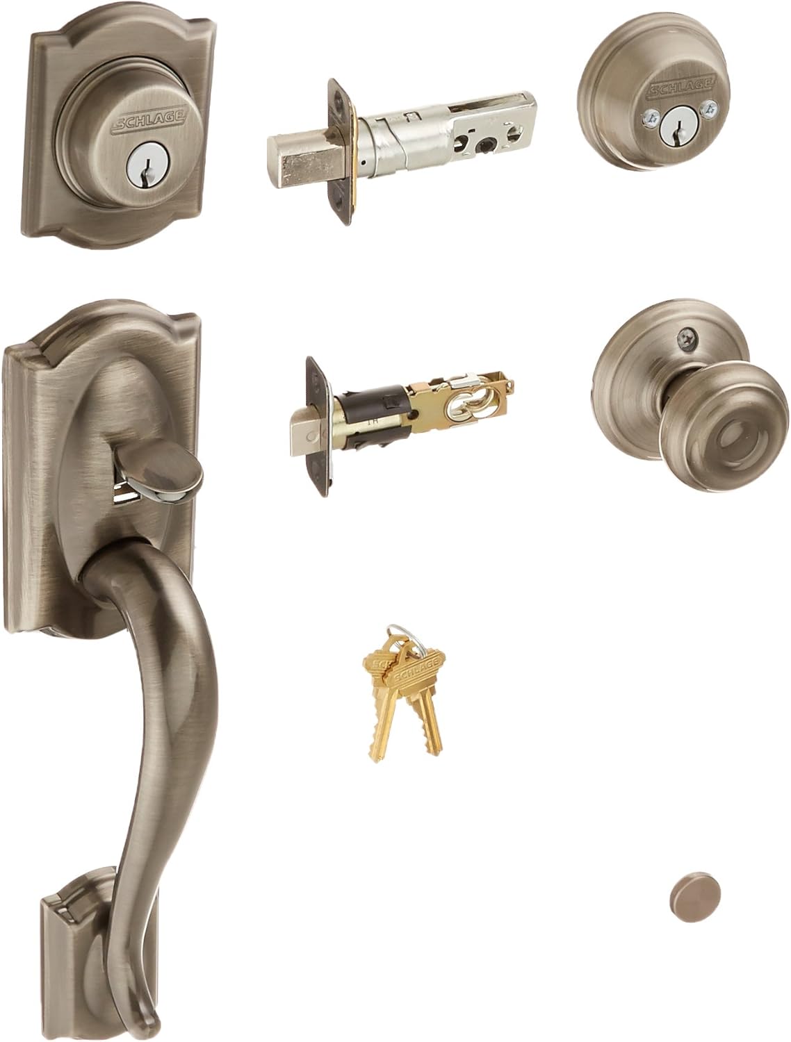 Antique Pewter Handleset with Georgian Knob O729644