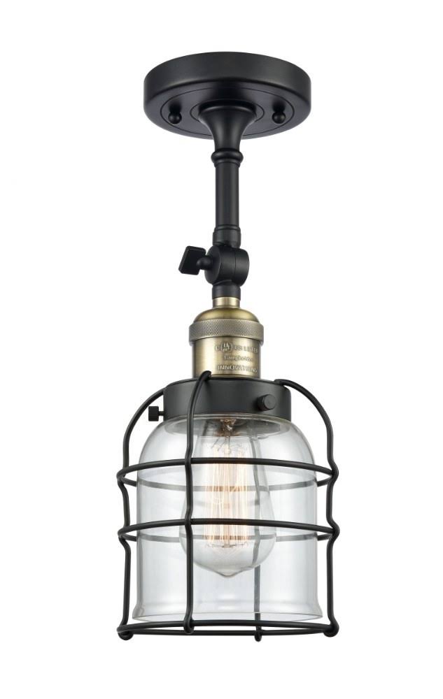 Matte Black Small Bell Cage Semi-Flush Mount 1 Light W481113