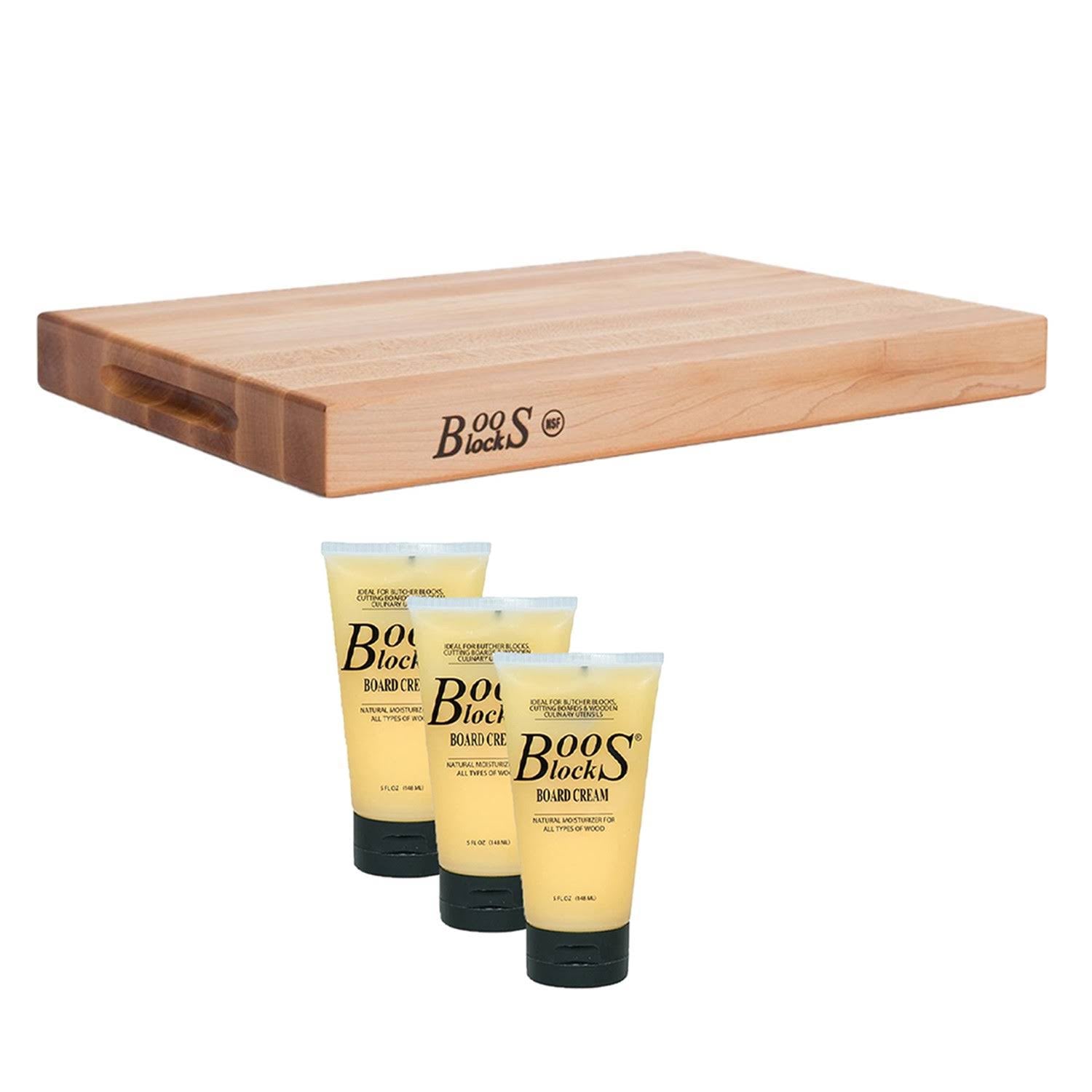 Maple Reversible 18 x 12 inch Cutting Board and Moisture Cream Set Z33257