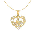 14K Yellow Gold Polished Heart Pendant Charm with 10K Yellow Gold Rope Chain Necklace 18'' Y29644