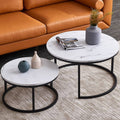 White Nesting Coffee Table with Black Frame R663