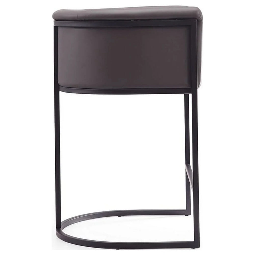 Pebble and Black Metal Counter Height Bar Stool (Set of 2) G930447