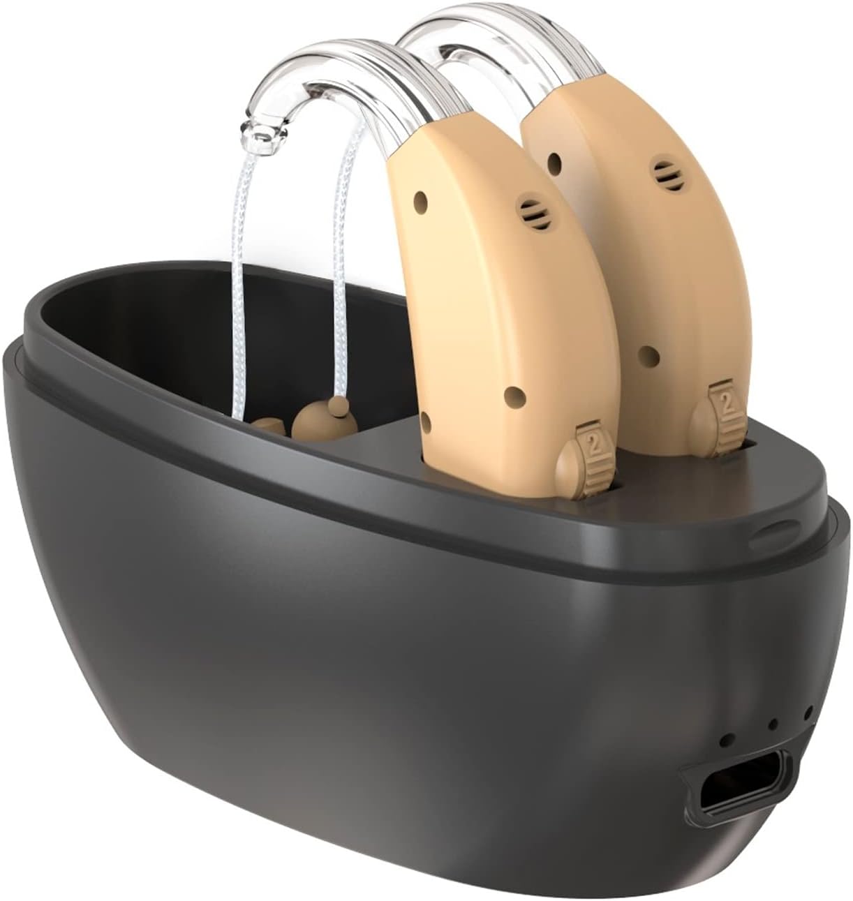 Rechargeable Digital Hearing Amplifier with Noise Cancelling (White-Blue) G5753