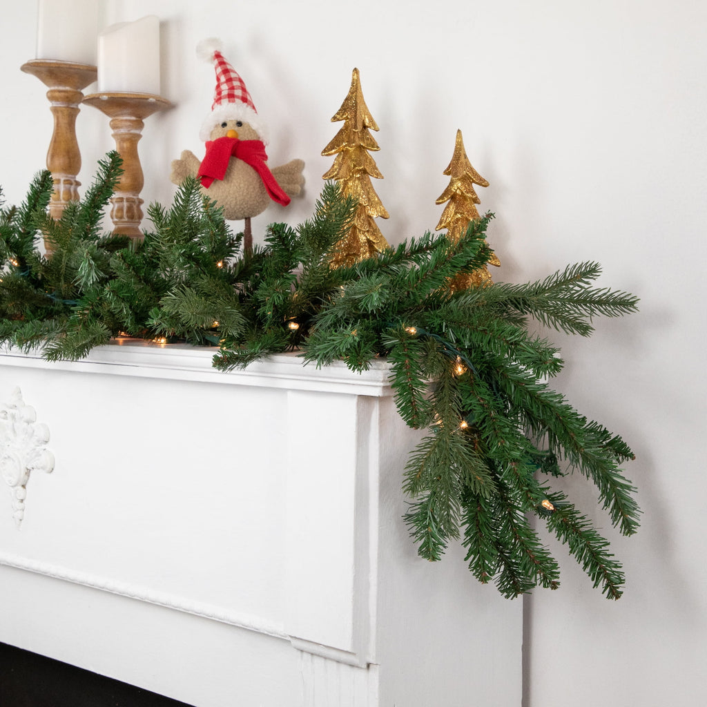 Pre-Lit Artificial Christmas Garland - 9' x 14" - Clear Lights T4652