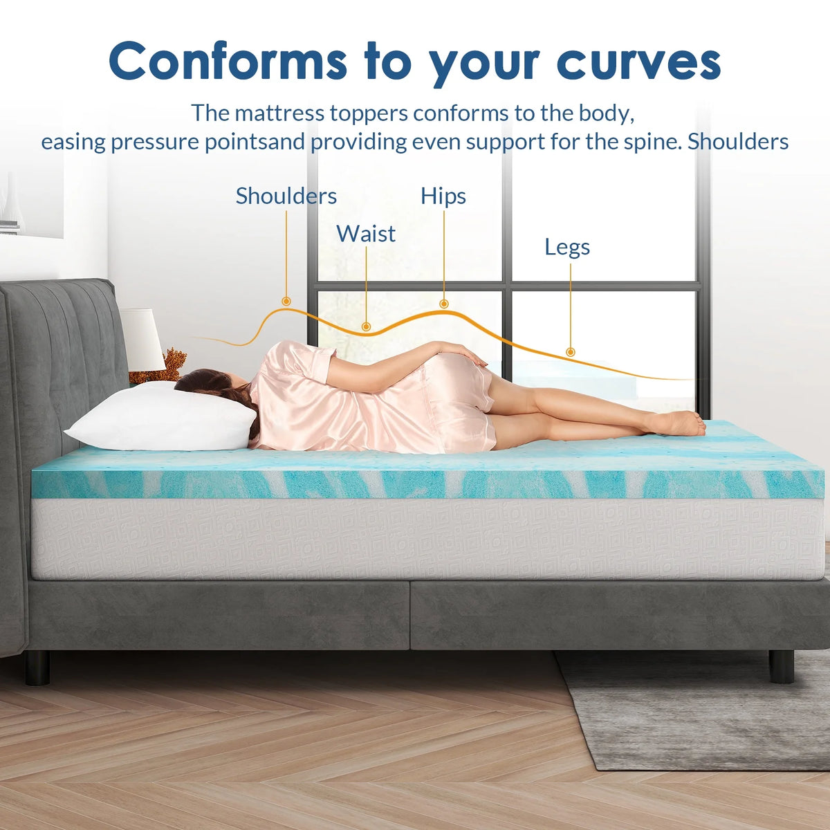 3 inch Gel Infused Memory Foam Twin Mattress Topper M604