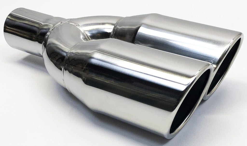 Dual Round Stainless Steel Exhaust Tip Pack of 2 T4132