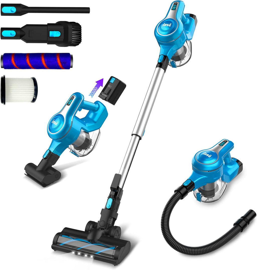 Cordless Stick Vacuum Cleaner, 23Kpa 265W, 45min Runtime, 10-in-1 Lightweight, Blue P2753