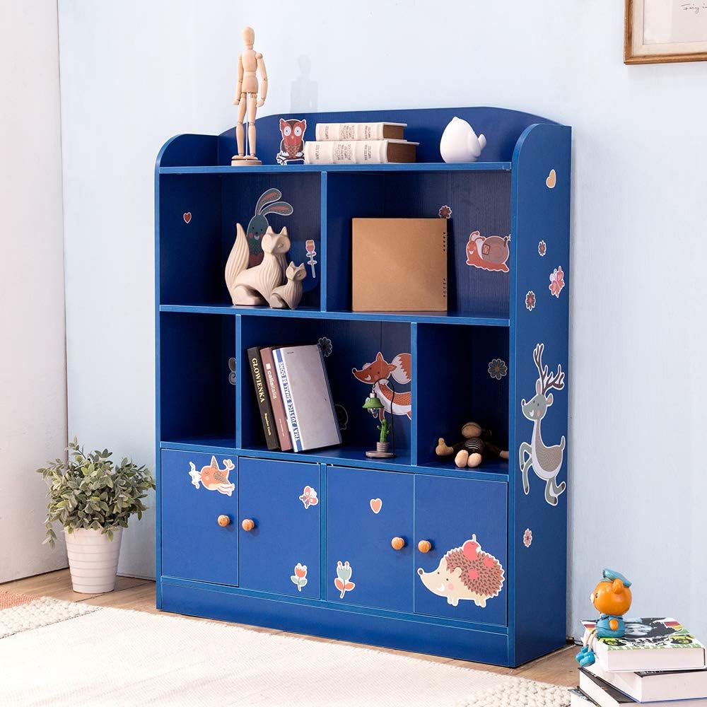 Pink 4 Layer Bookcase with Doors P547