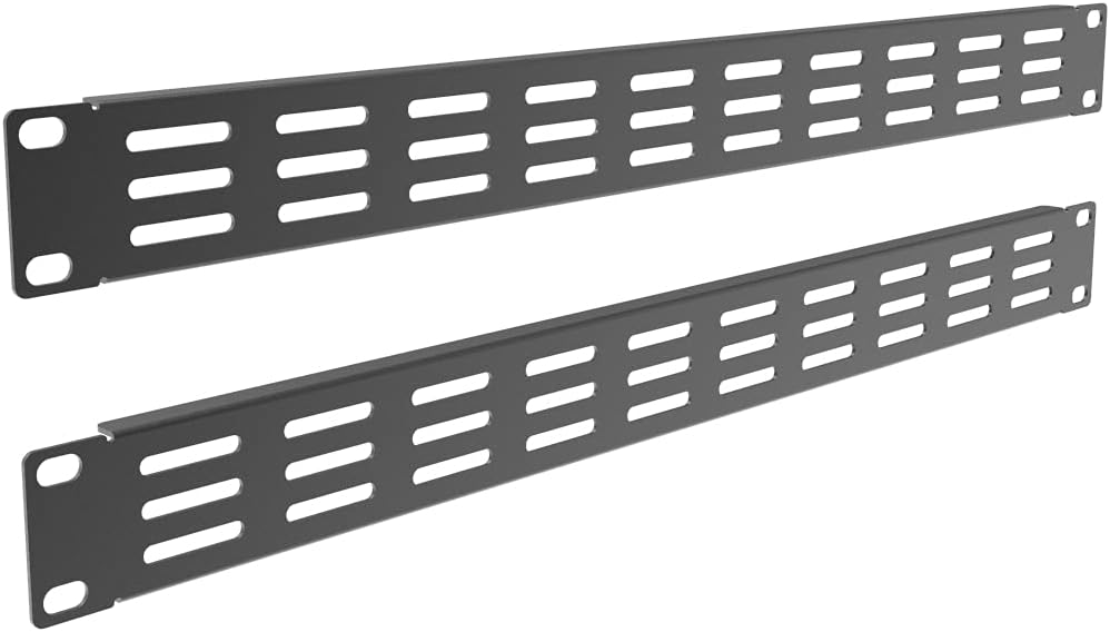 10 Pack 1U Horizontal Rack Mount Cable Management Panel with Cable Entry Brush for 19-Inch Rack Black U57458