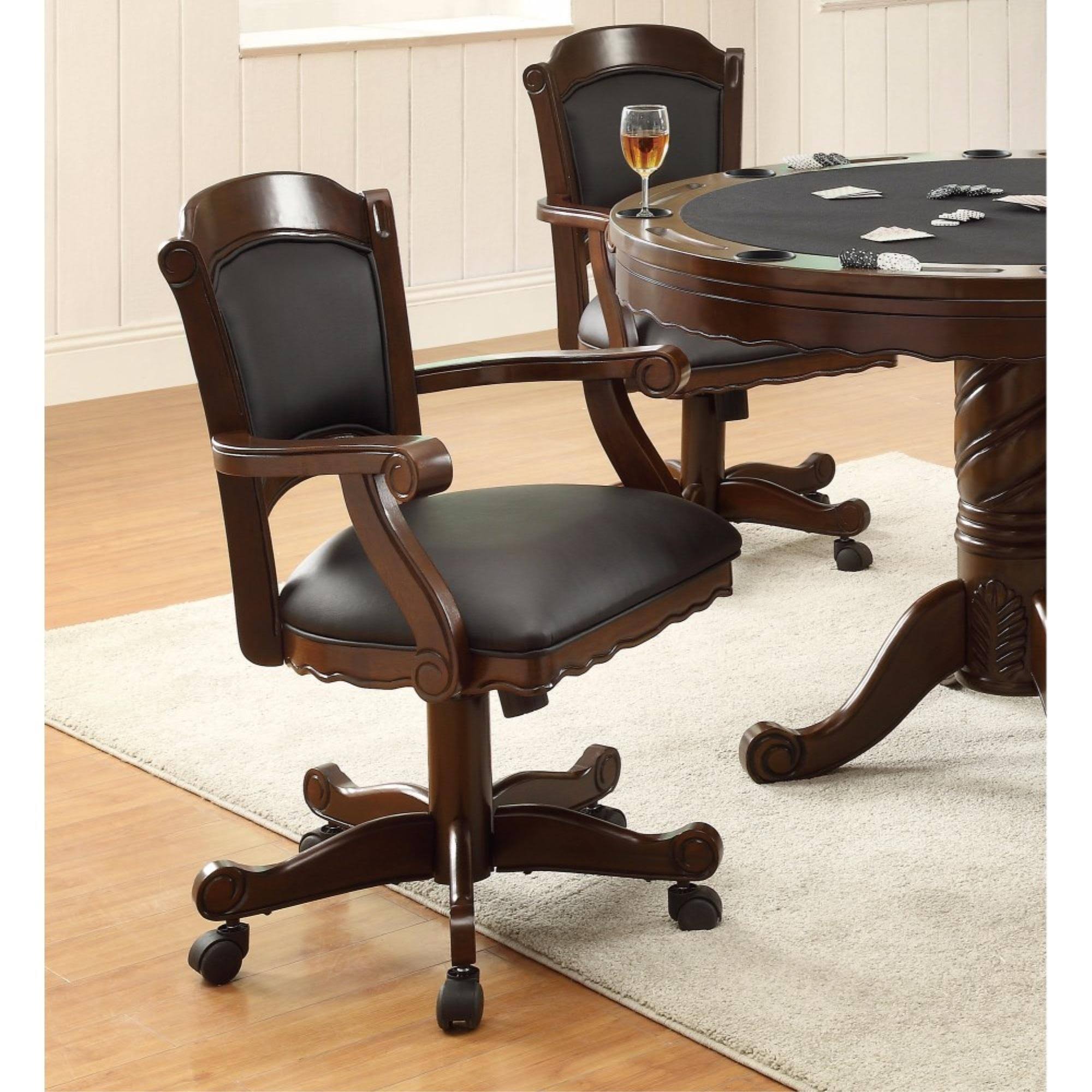 Brown Fabric Game Chair with Casters R395
