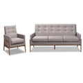 Grey 2 Piece Sofa Set with Lounge Chair X104493
