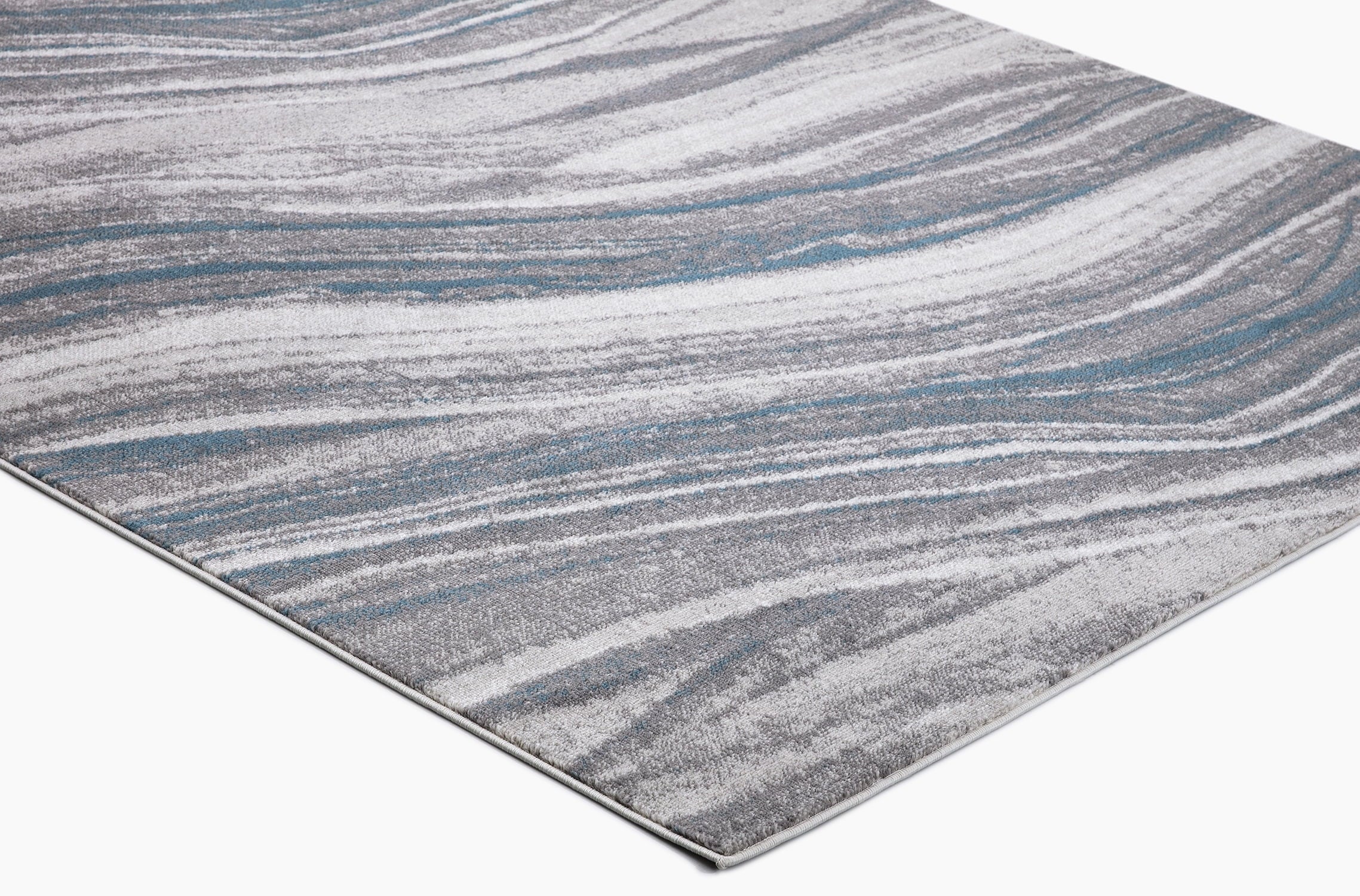 Marble Stripes Area Rug Grey/Blue 5'3"x7'3" Polypropylene N723