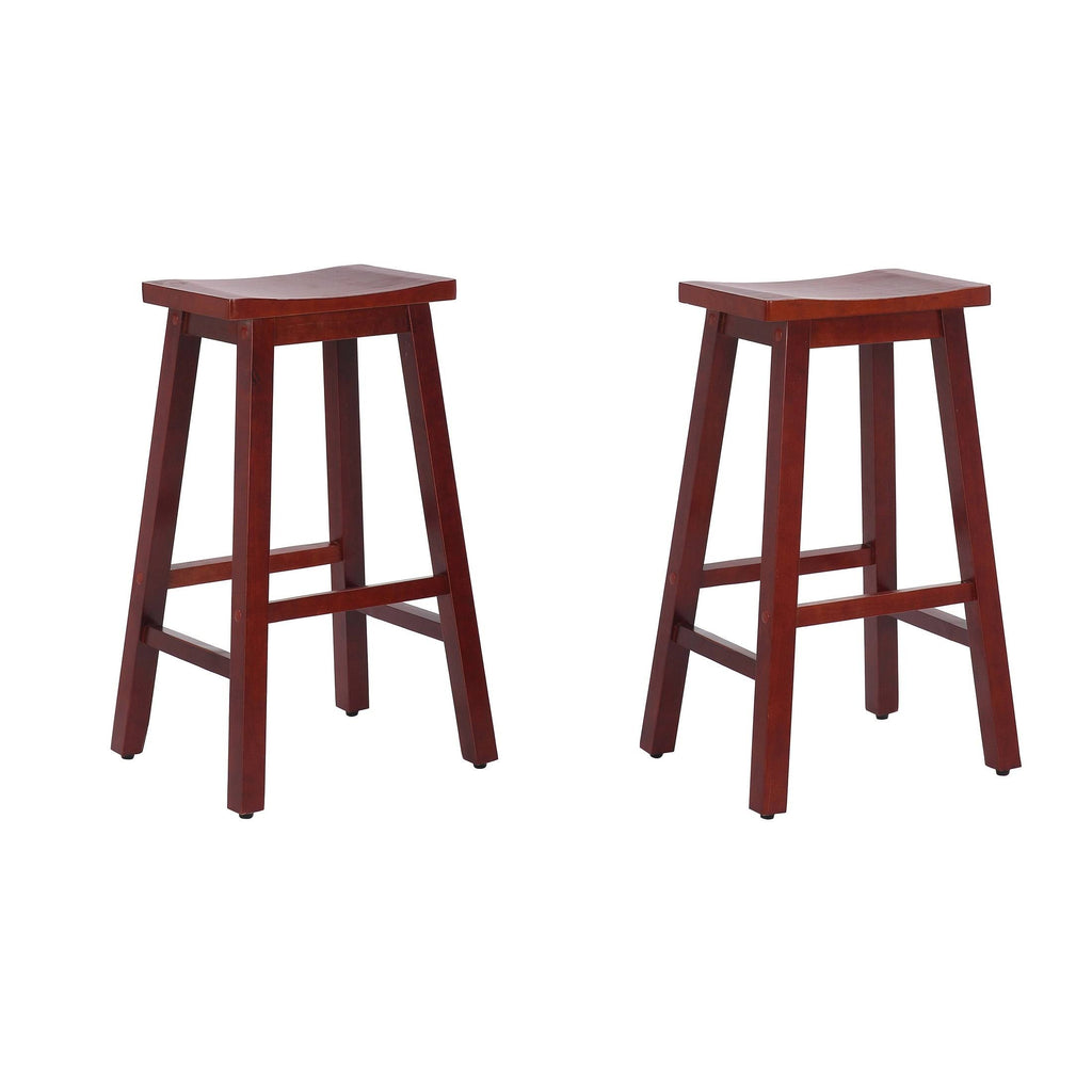 Solid Wood Saddle Bar Stool, Set of 2 - Open Gray W82495