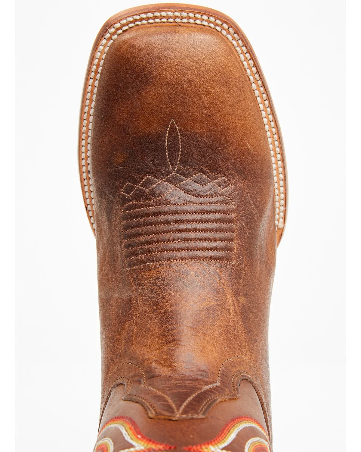 Brown Broad Square Toe Western Boot Q440846