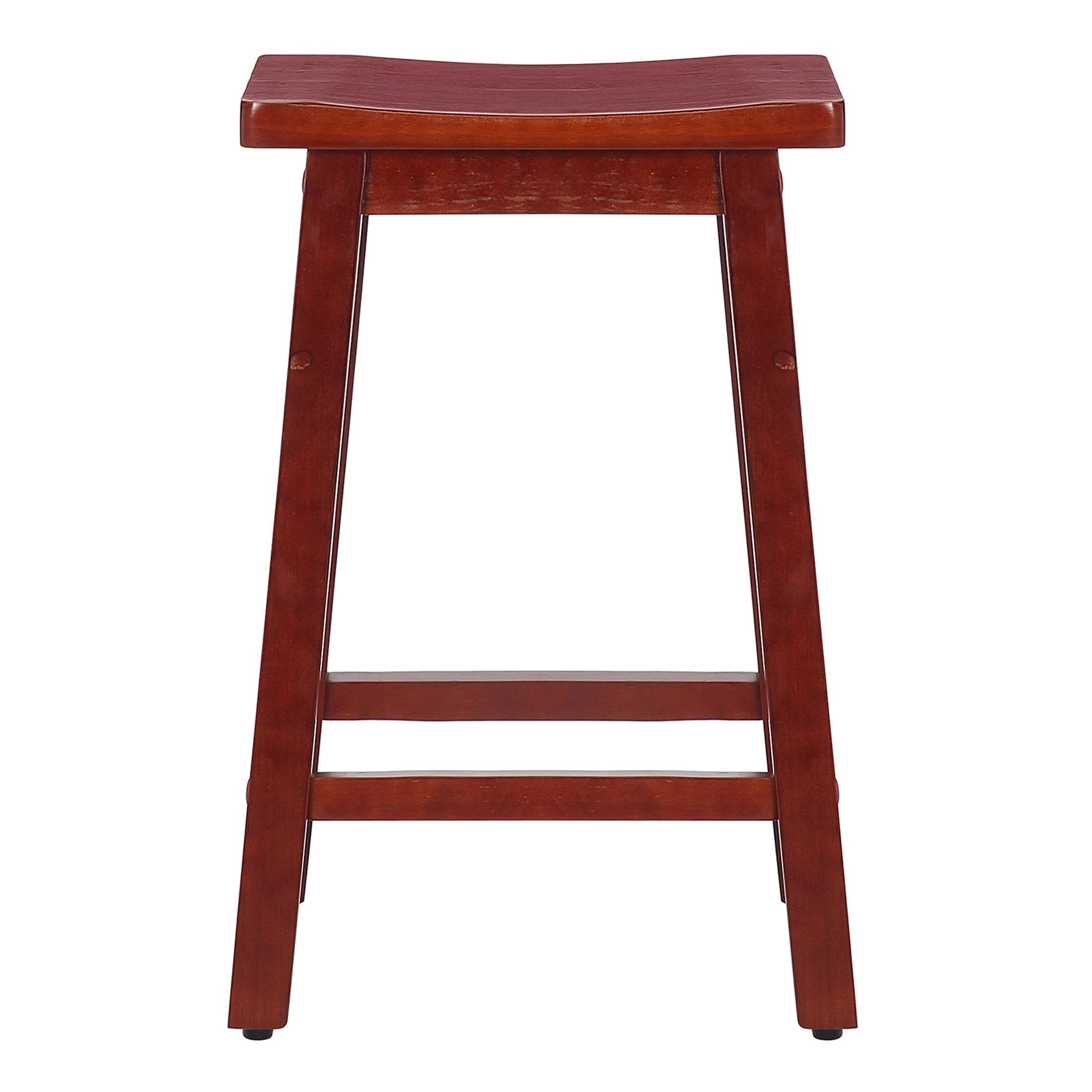 Solid Wood Saddle Bar Stool, Set of 2 - Open Gray W82495