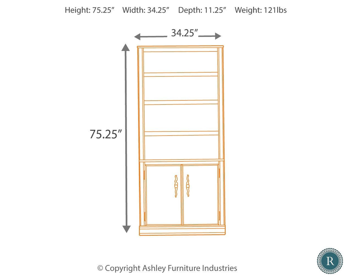 Medium Brown Large Door Bookcase J281710