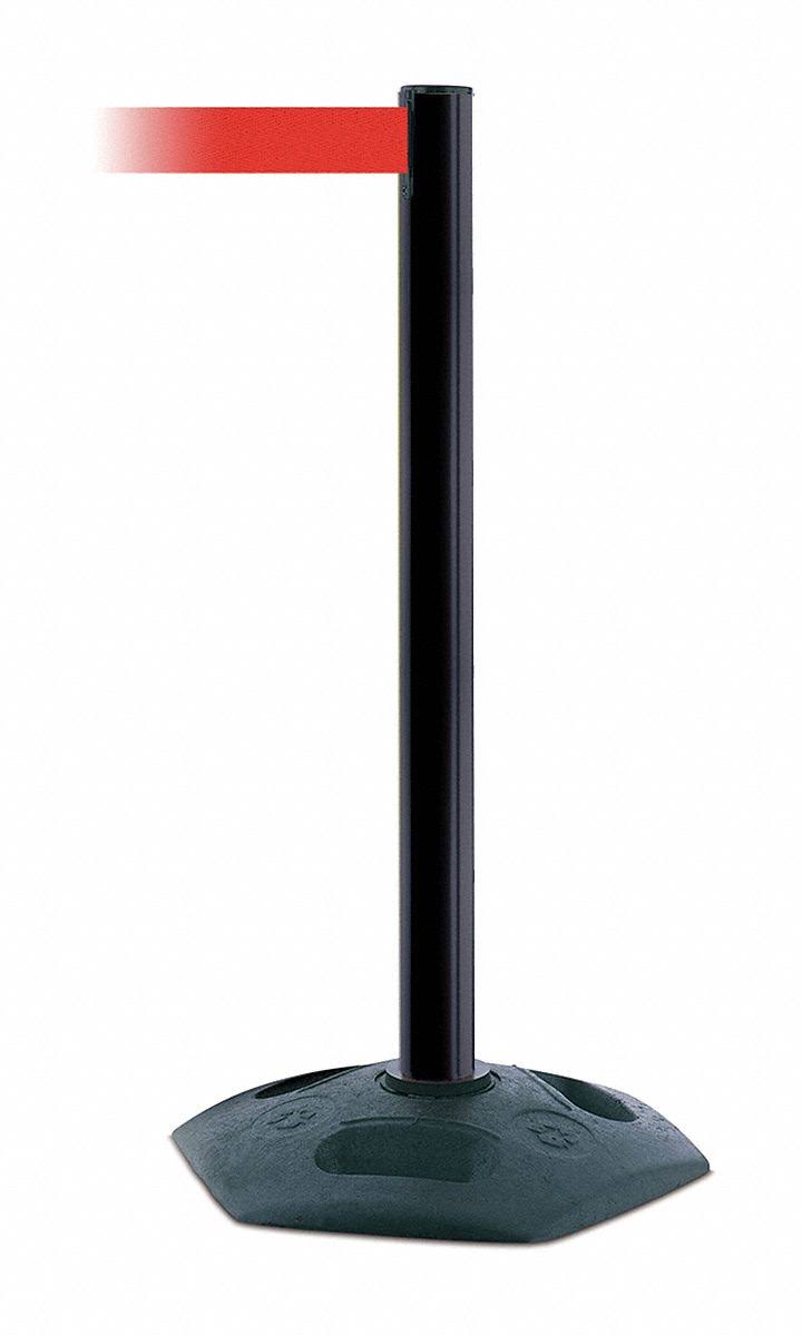 Red Barrier Post with Belt, 7-1/2 ft. L Y4889