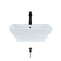 Vitreous China Rectangular Vessel Bathroom Sink with Faucet and Overflow U796334
