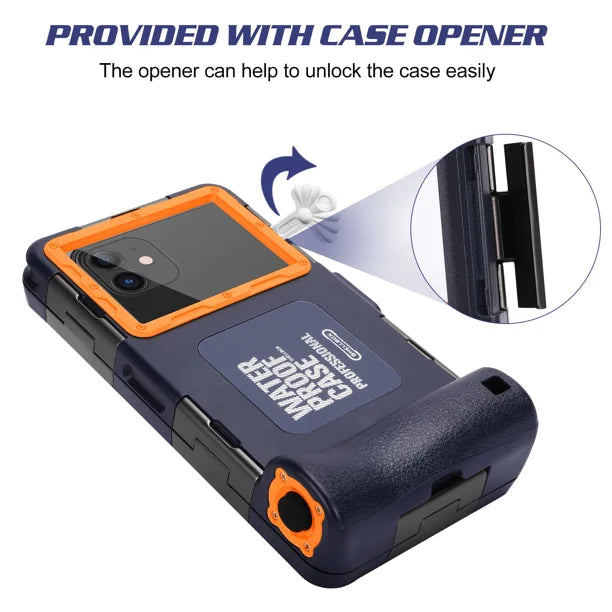Waterproof Protective Case for Phones Up to 6.9 Inch with Lanyard X74412