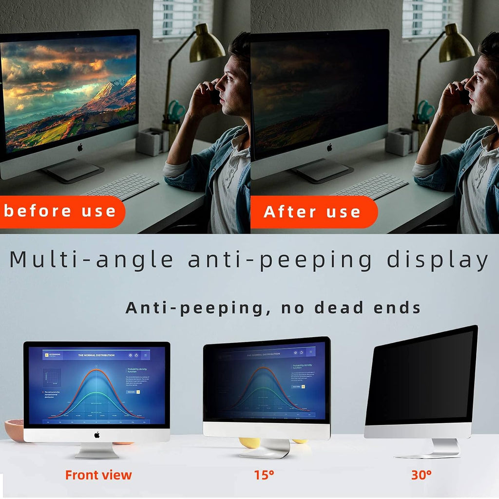 24 Inch Computer Privacy Screen Filter for 16:9 Widescreen Monitor, Transparent Black Pack of 2 F68888