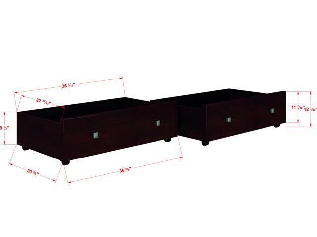 Cappuccino Kids Dual Storage Drawers E2113