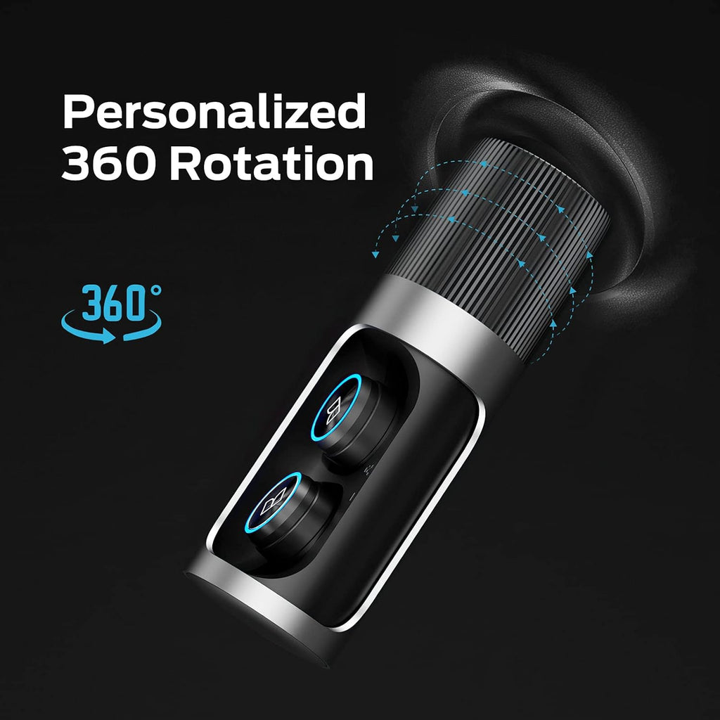 Wireless Earbuds with Rotating Metal Charging Case, 8 Hours Playback, Pack of 2 S8729