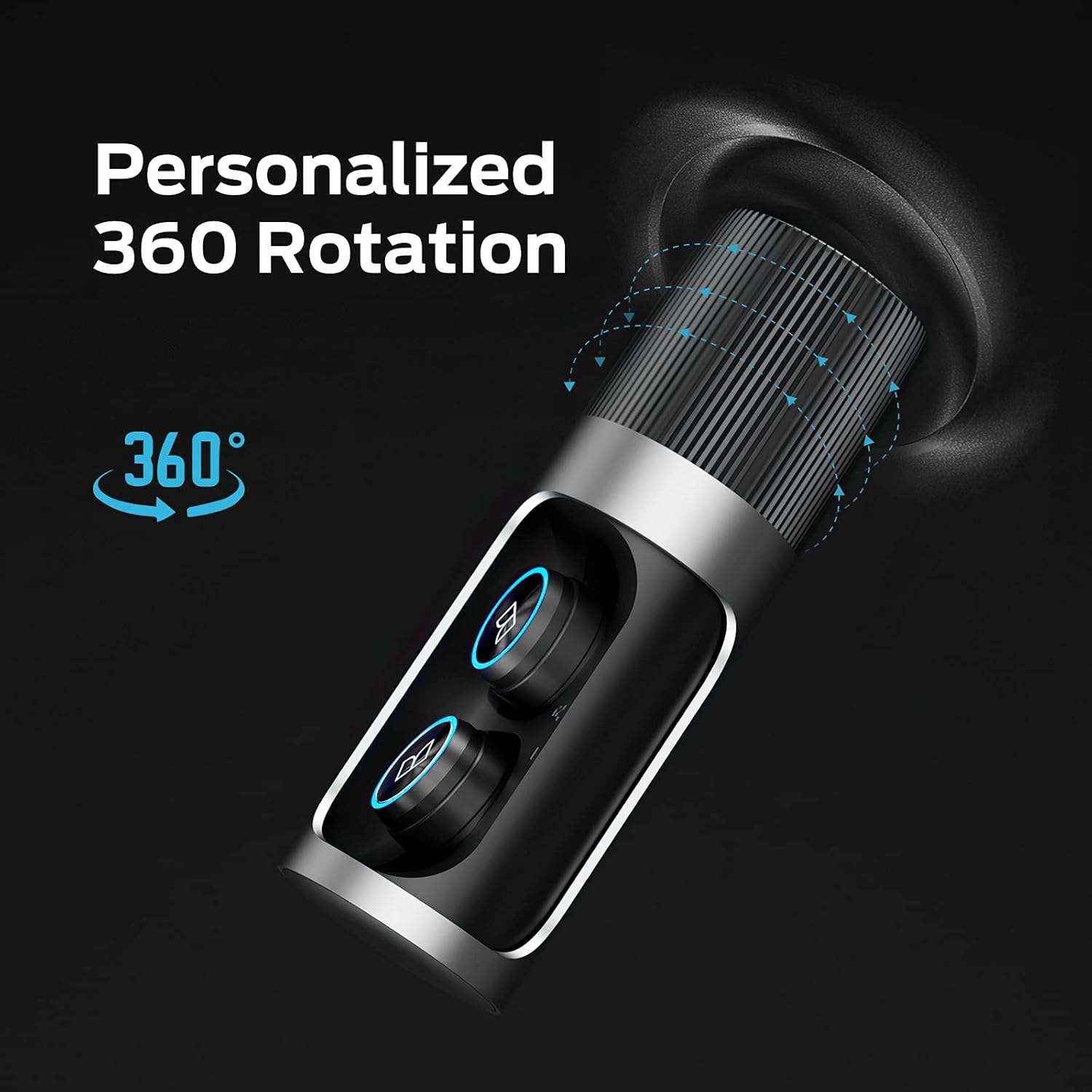 Wireless Earbuds with Rotating Metal Charging Case, 8 Hours Playback, Pack of 2 S8729